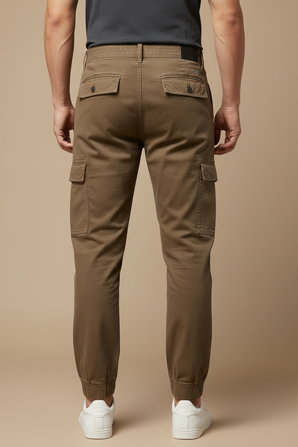 Pantalon Cargo Kaki Homme Coton Jogger Décontracté - vue 2