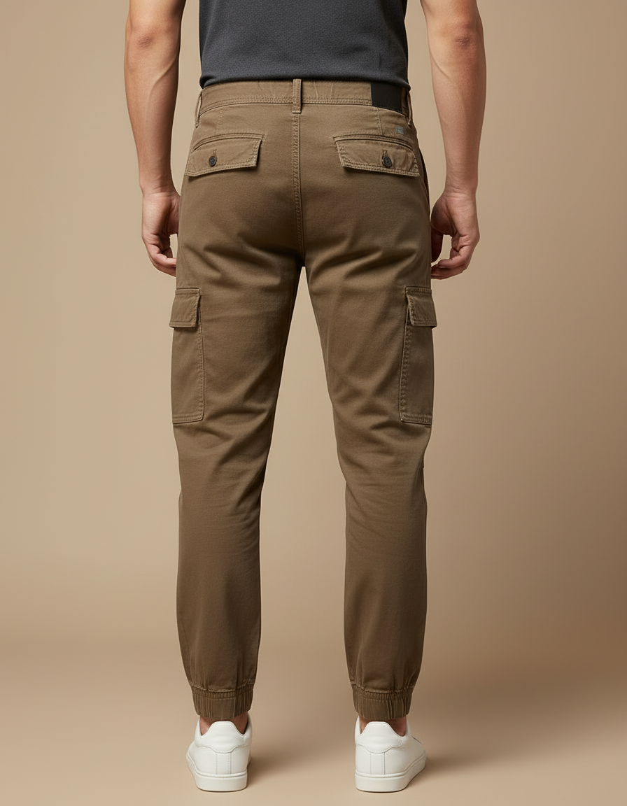 Pantalon Cargo Kaki Homme Coton Jogger Décontracté - vue 2