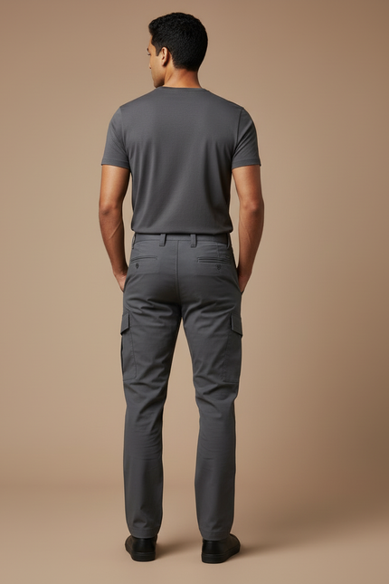 Pantalon Cargo Gris Décontracté Multi-Poches Homme Tendance - Toile - vue 2