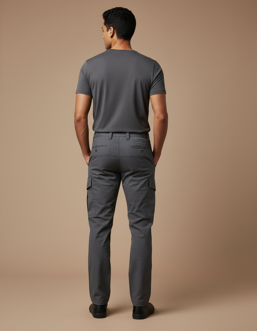 Pantalon Cargo Gris Décontracté Multi-Poches Homme Tendance - Toile - vue 2