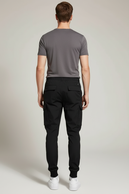 Pantalon Cargo Noir Homme Multipoches Décontracté Jogger Coton - Polyester - vue 2