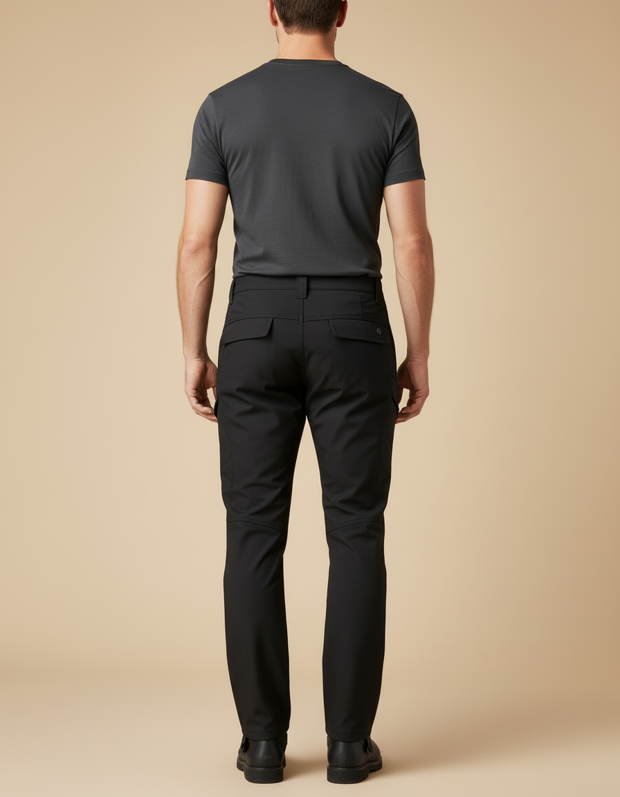Pantalon Moto Cargo Kevlar - Noir Polyester - vue 2