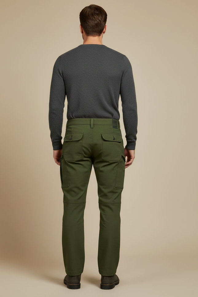 Pantalon Cargo Vert Militaire - Kaki Toile - vue 2