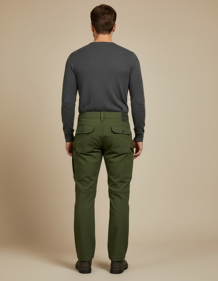 Pantalon Cargo Vert Militaire - Kaki Toile - vue 2