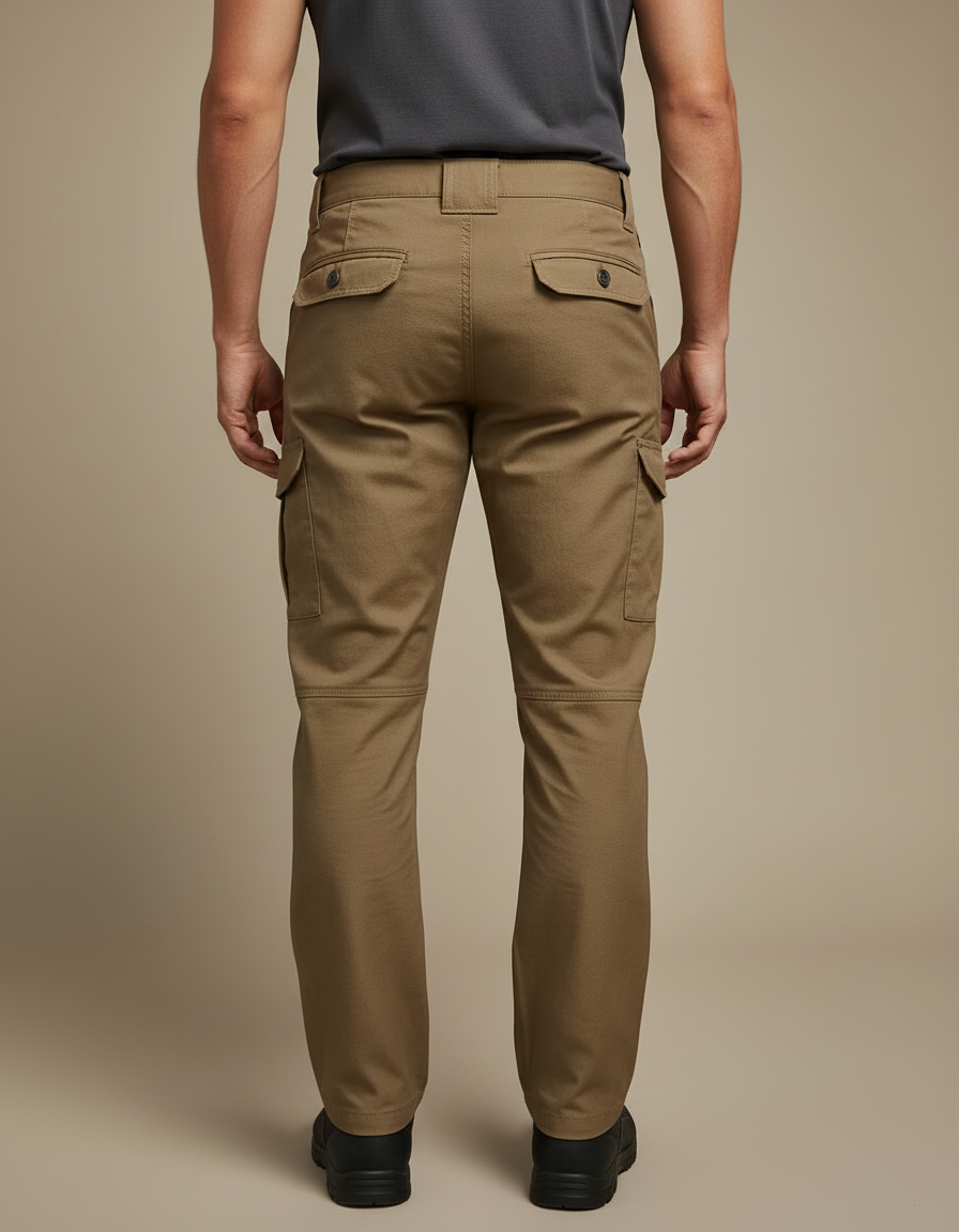 Pantalon Cargo Kaki Homme Multipoches Durable Pratique - Toile - vue 2