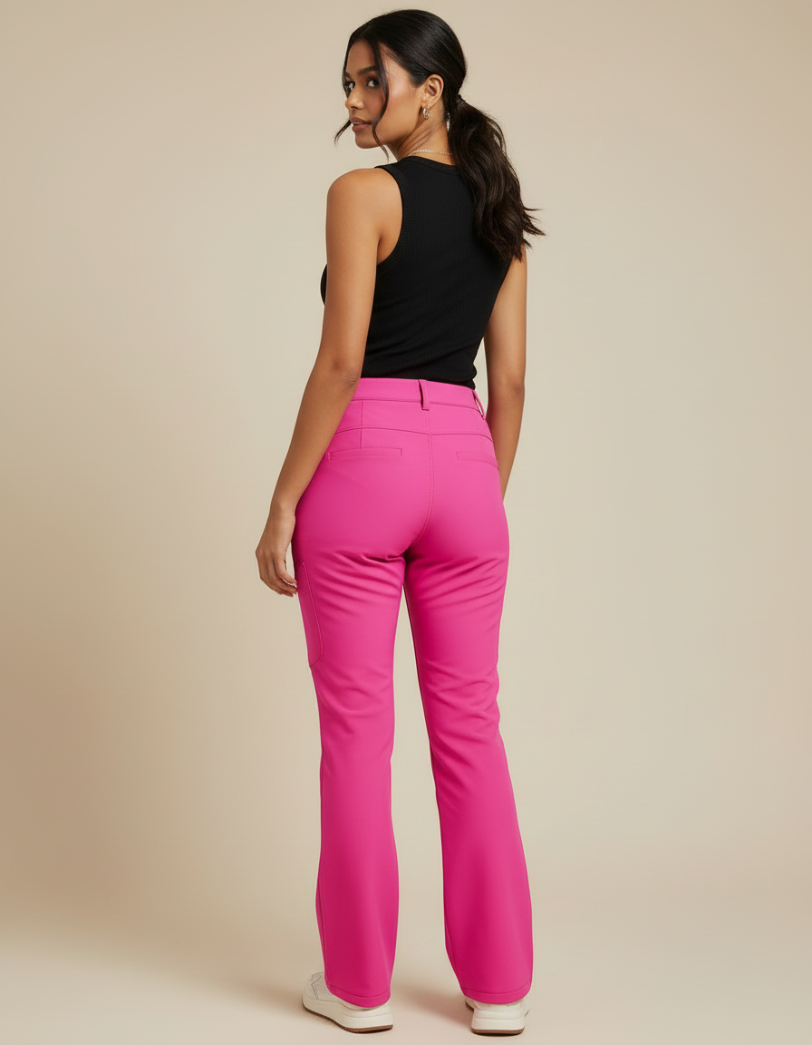 Pantalon Cargo Femme Rose Fuchsia Doublé Polaire Imperméable - Polyester - vue 2