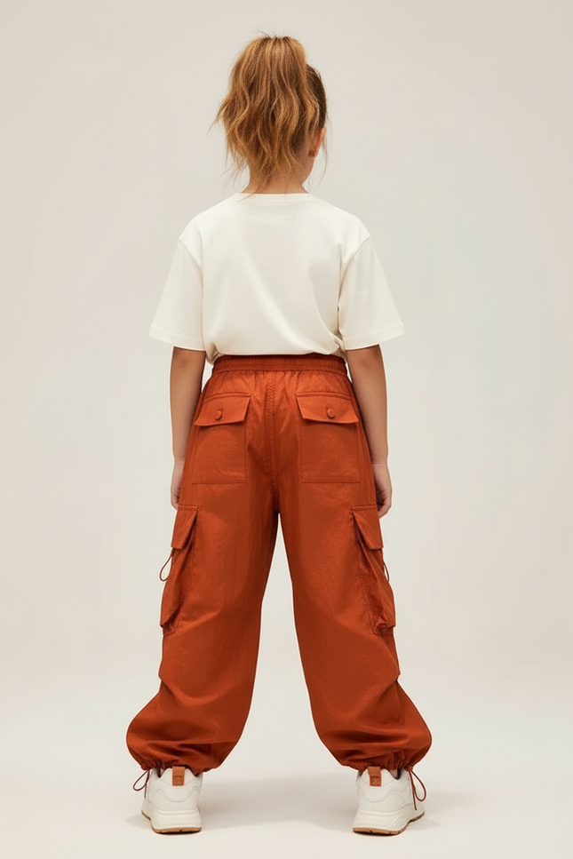 Pantalon Cargo Orange - Polyester - vue 2