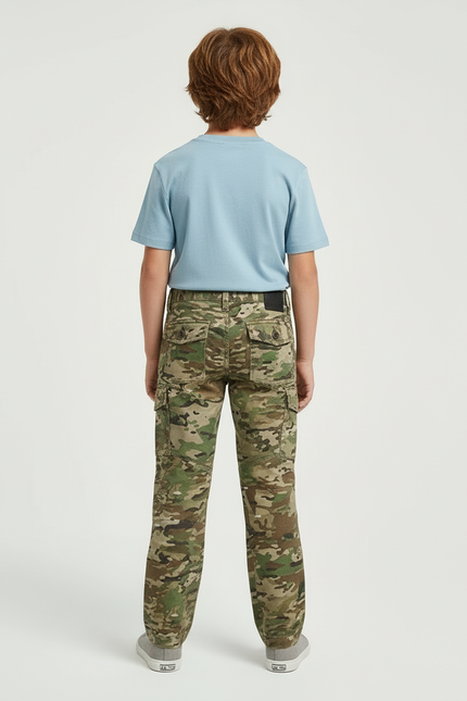 Pantalon Cargo Camouflage Garçon Décontracté Multipoches - Imprimé Toile - vue 2