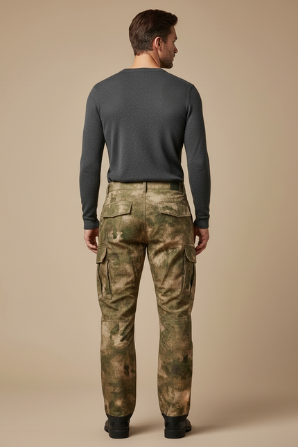 Pantalon Cargo Camouflage Militaire Vert Marron Tactique Résistant - Multicolore Toile - vue 2