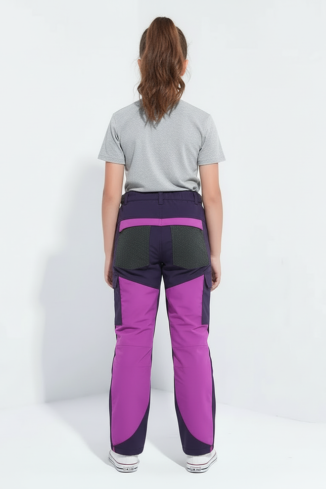 Pantalon Cargo Violet Rose Enfant Imperméable Randonnée Hiver - Multicolore Polyester - vue 2