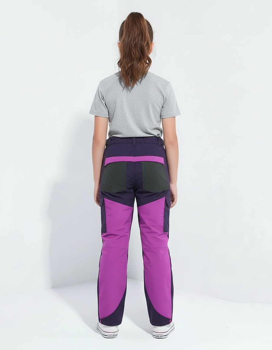 Pantalon Cargo Violet Rose Enfant Imperméable Randonnée Hiver - Multicolore Polyester - vue 2
