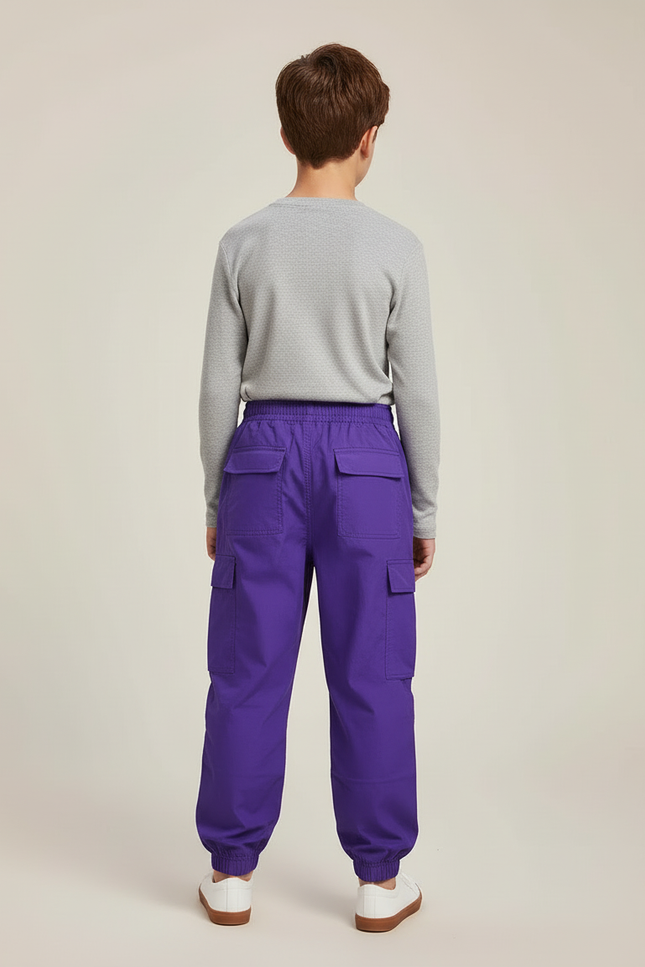Pantalon Cargo Garçon Violet Jogger - Toile - vue 2