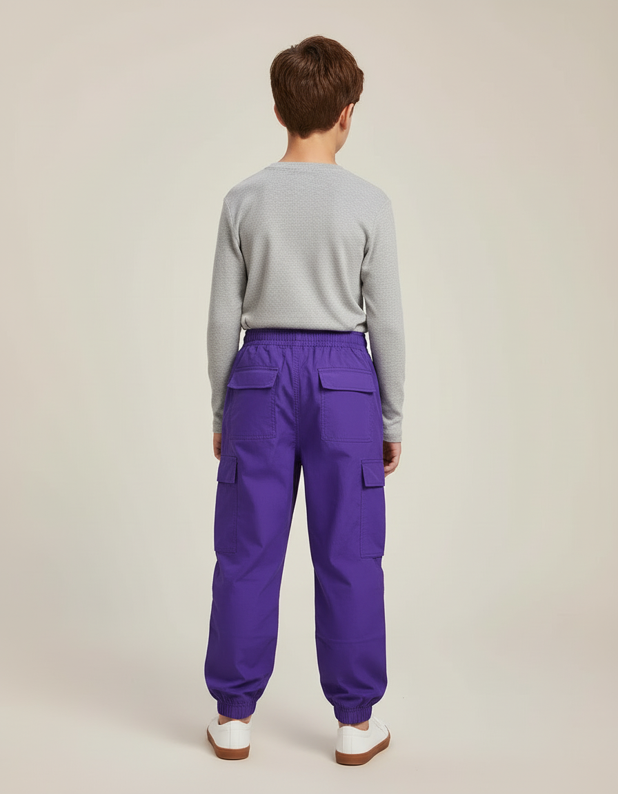 Pantalon Cargo Garçon Violet Jogger - Toile - vue 2