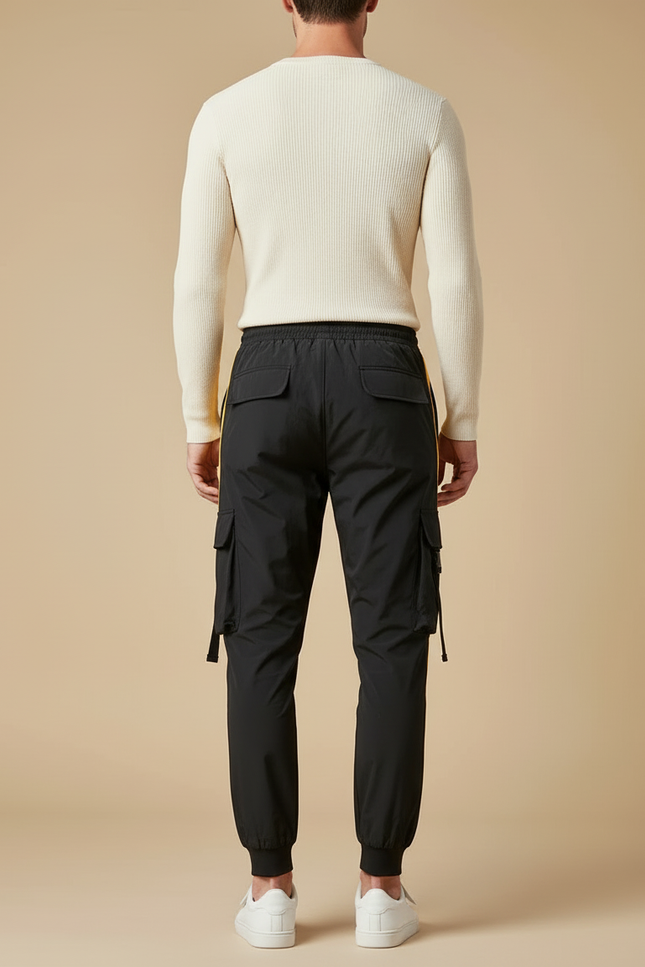 Pantalon Cargo Jogger - Noir Polyester - vue 2