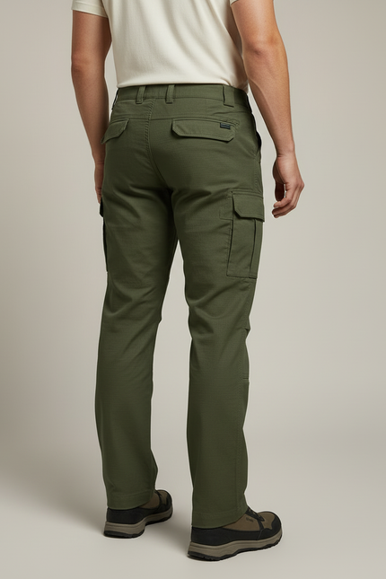 Pantalon Cargo Vert Militaire Homme Multi-Poches Tactique - Kaki Gabardine - vue 2