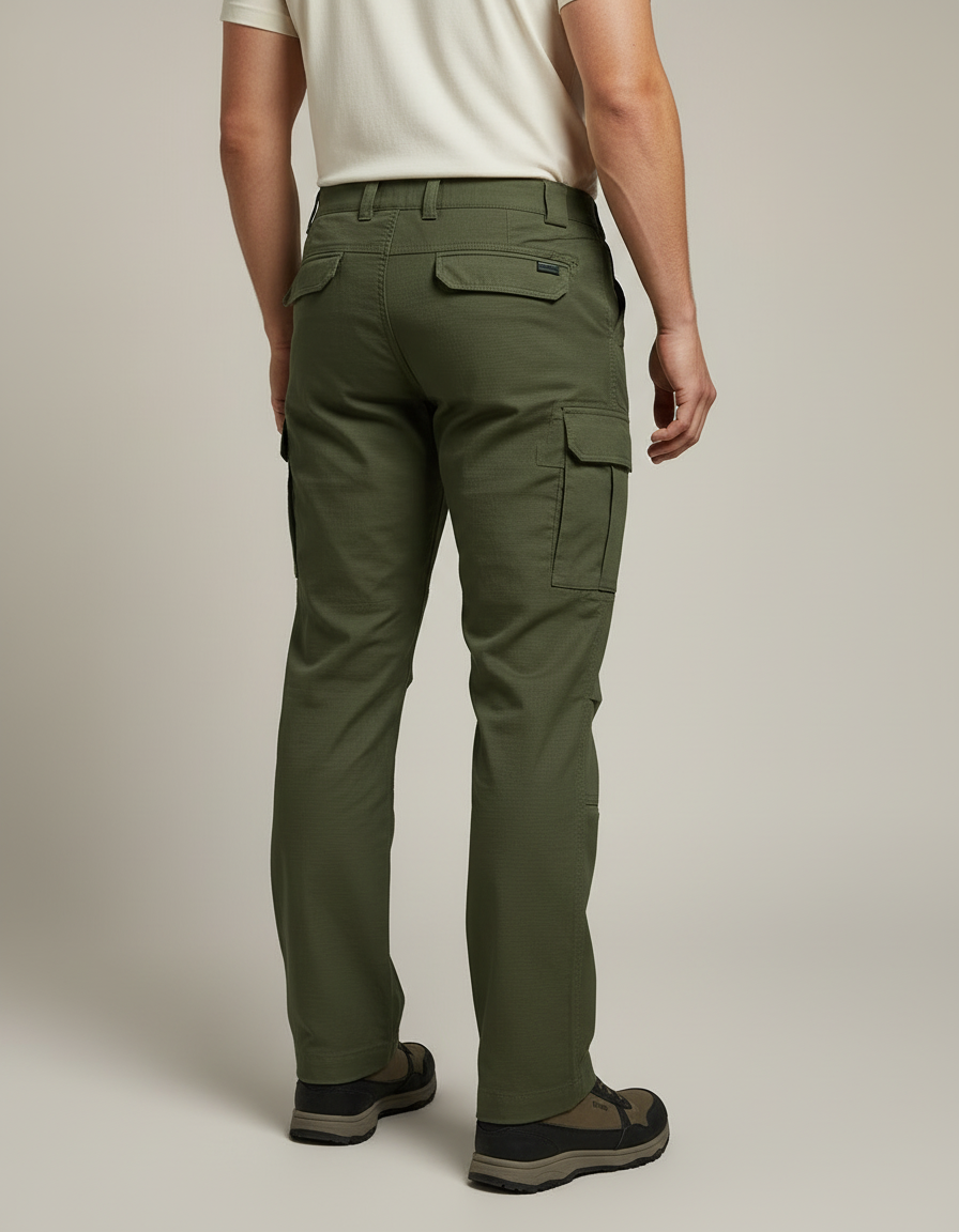 Pantalon Cargo Vert Militaire Homme Multi-Poches Tactique - Kaki Gabardine - vue 2