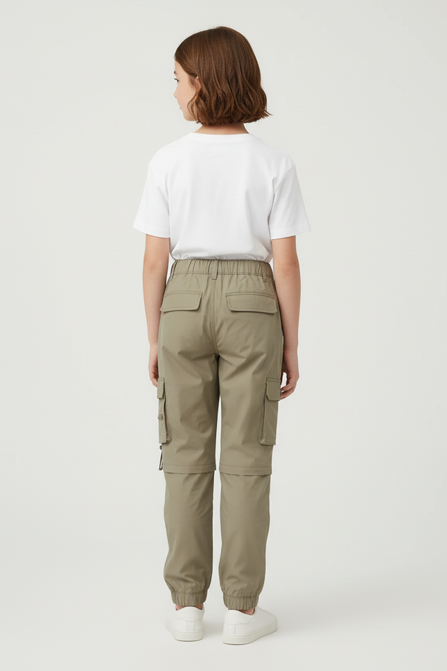 Pantalon Cargo Kaki Ample Détachable Enfant - Polyester - vue 2