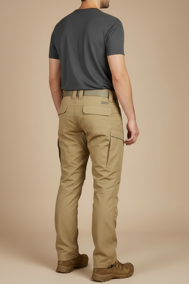 Pantalon Cargo Beige Tactique Multipoches Homme Convertible - Gabardine - vue 2