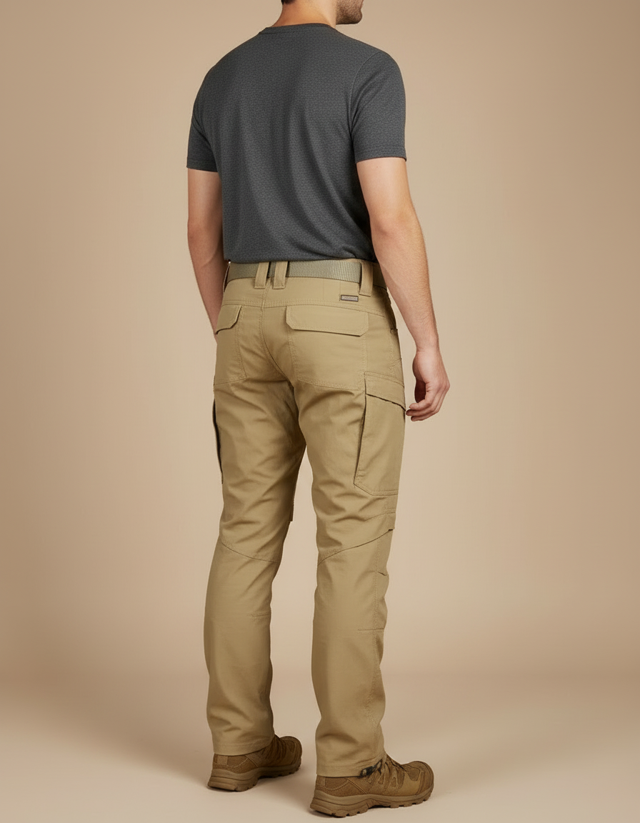 Pantalon Cargo Beige Tactique Multipoches Homme Convertible - Gabardine - vue 2
