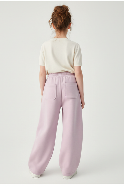 Pantalon Cargo Violet Ample Décontracté Molletonné Fille - vue 2