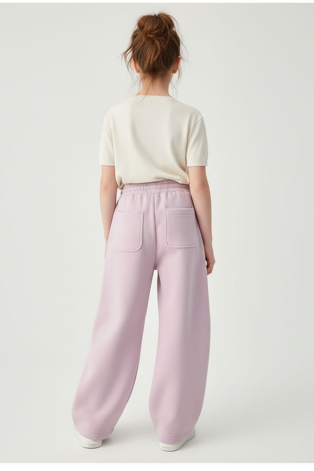 Pantalon Cargo Violet Ample Décontracté Molletonné Fille - vue 2