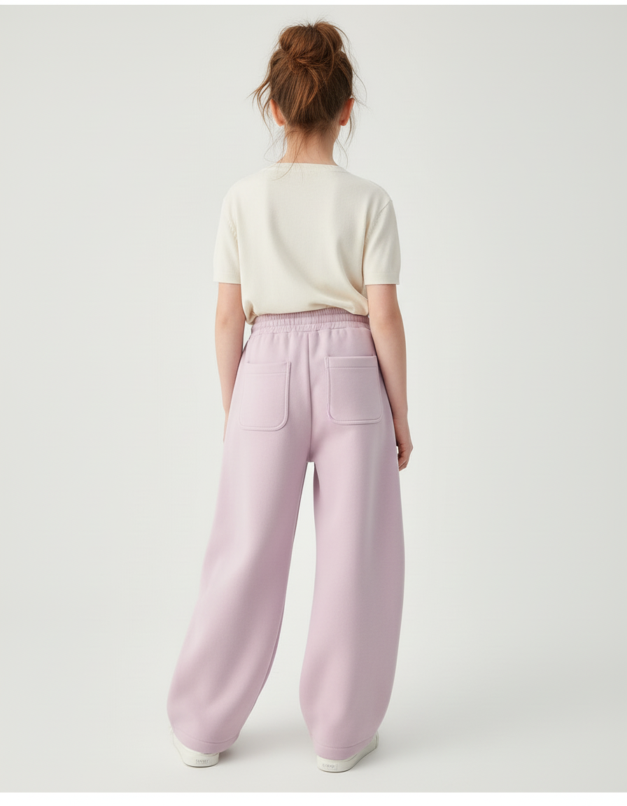Pantalon Cargo Violet Ample Décontracté Molletonné Fille - vue 2