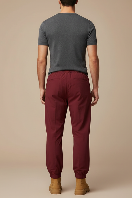 Pantalon Cargo Bordeau Homme Sportif Multi-Poches - Bordeaux Polyester - vue 2