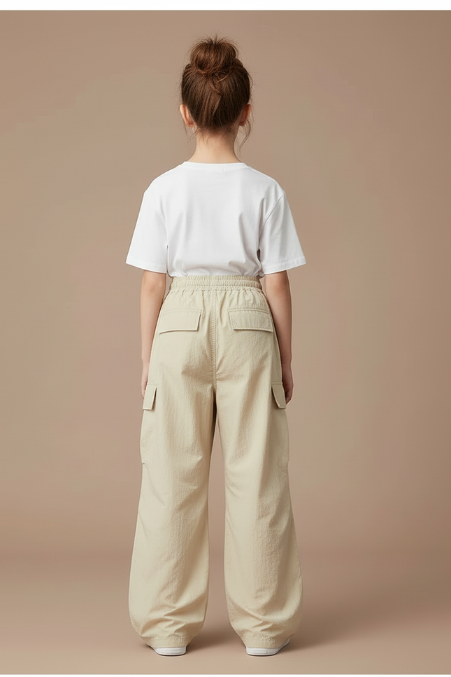 Pantalon Cargo Beige Ample Décontracté Léger Enfant - Polyester - vue 2