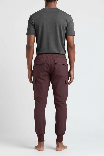 Pantalon Cargo Bordeaux Jogger Sport Homme - Polyester - vue 2
