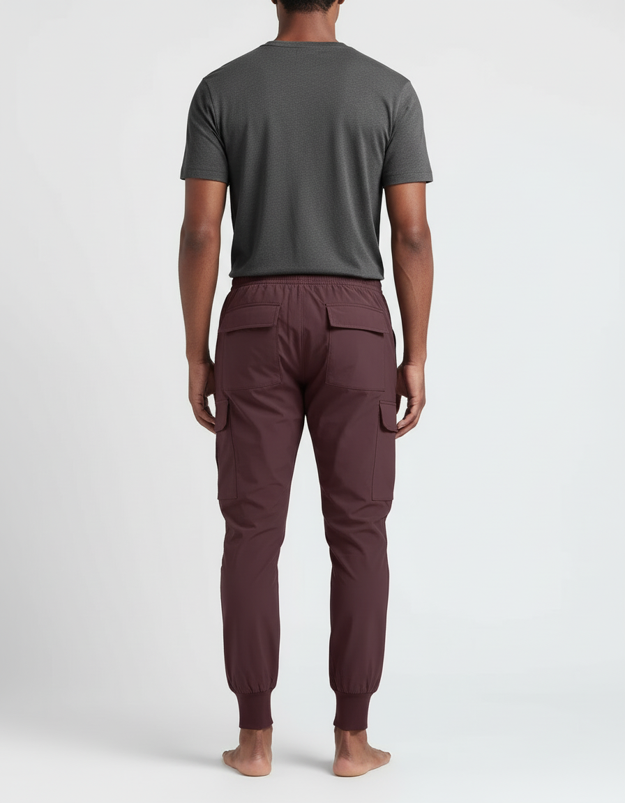 Pantalon Cargo Bordeaux Jogger Sport Homme - Polyester - vue 2