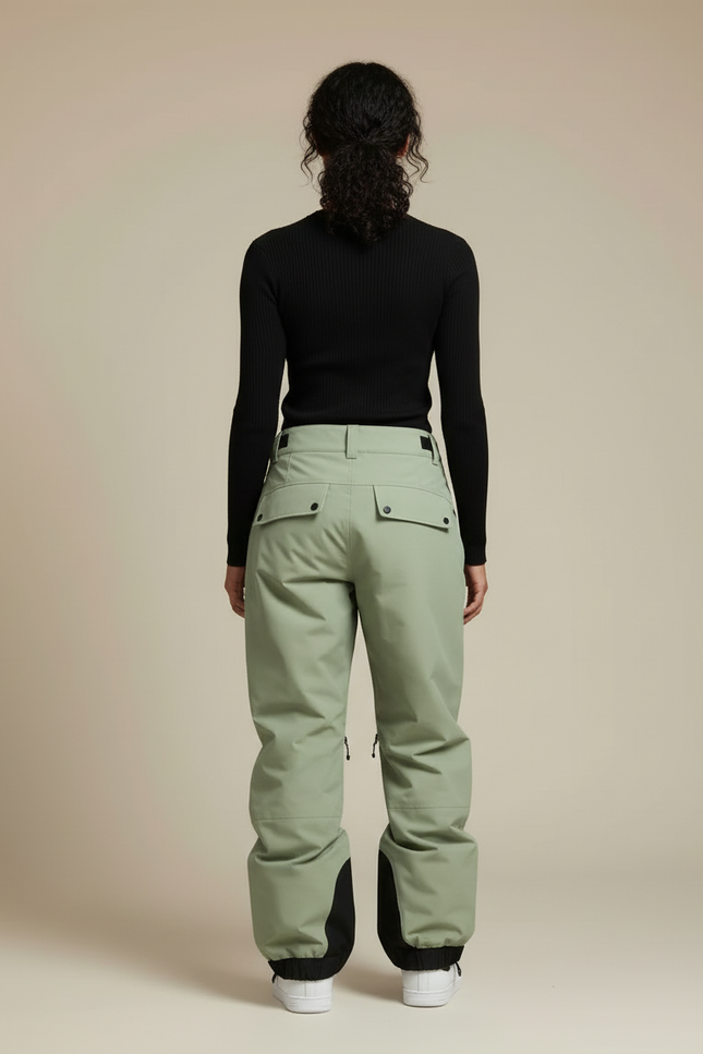 Pantalon Cargo Vert Ample Imperméable Multi-Poches - Kaki Polyester - vue 2