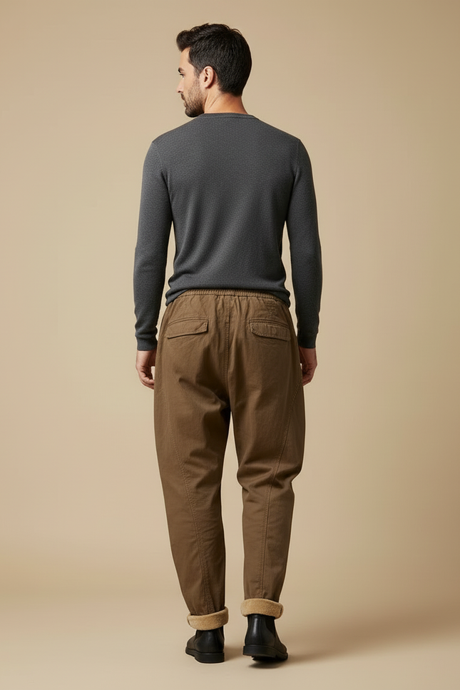 Pantalon Cargo Ample Homme - Kaki Toile - vue 2
