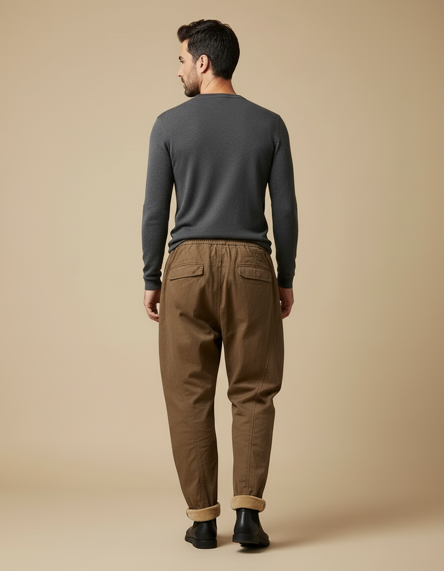 Pantalon Cargo Ample Homme - Kaki Toile - vue 2
