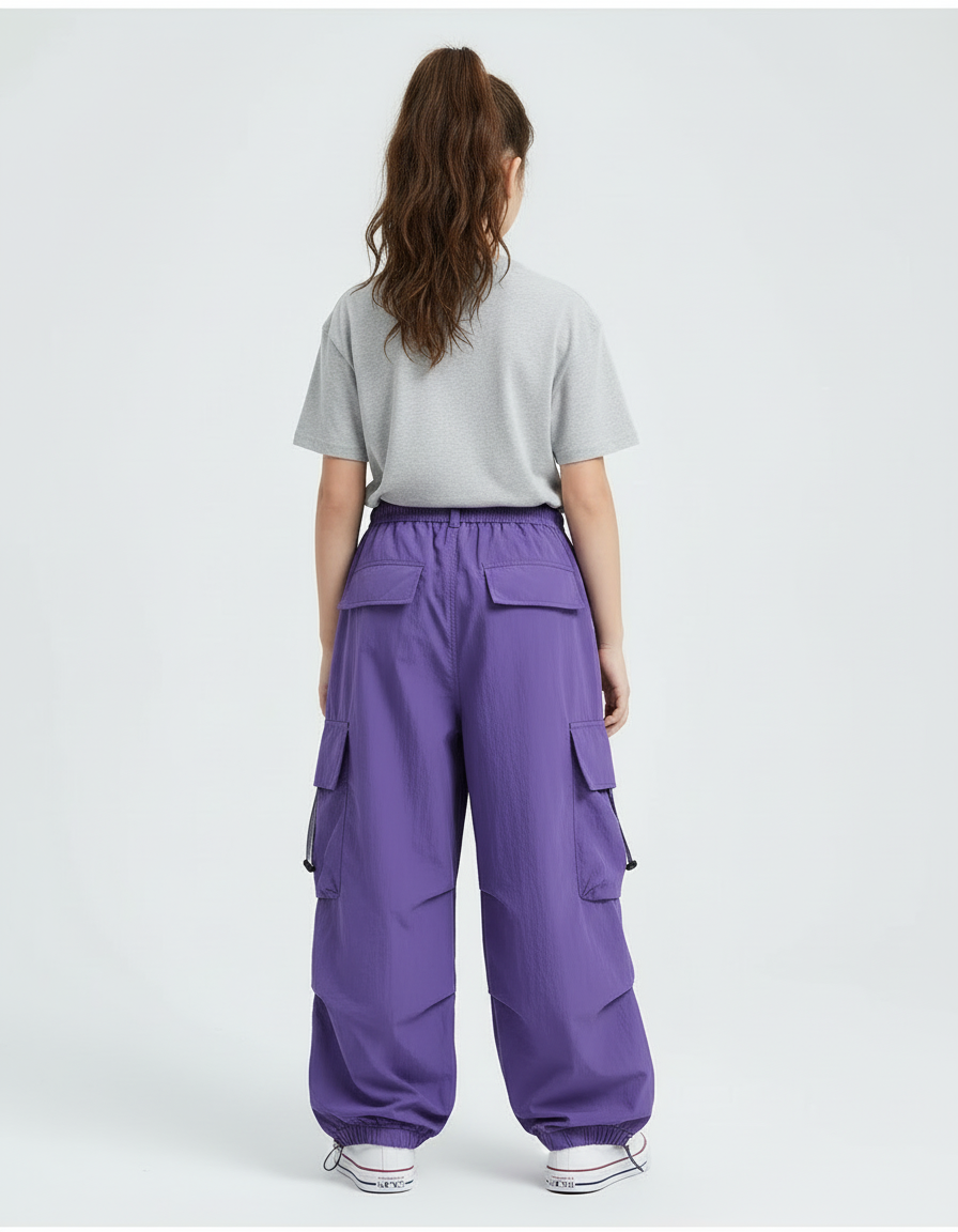 Pantalon Cargo Violet - Polyester - vue 2