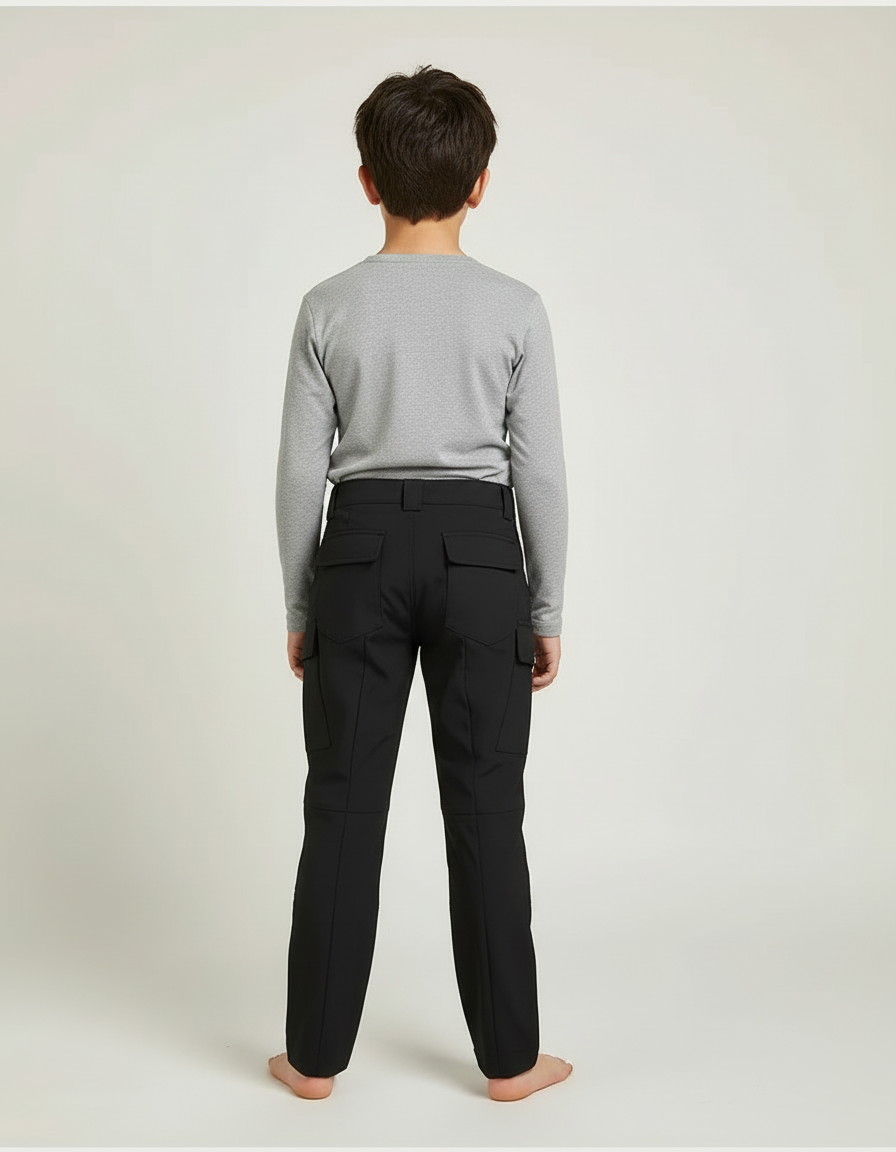 Pantalon Cargo Noir Garçon Ample Multipoches Résistant - Polyester - vue 2