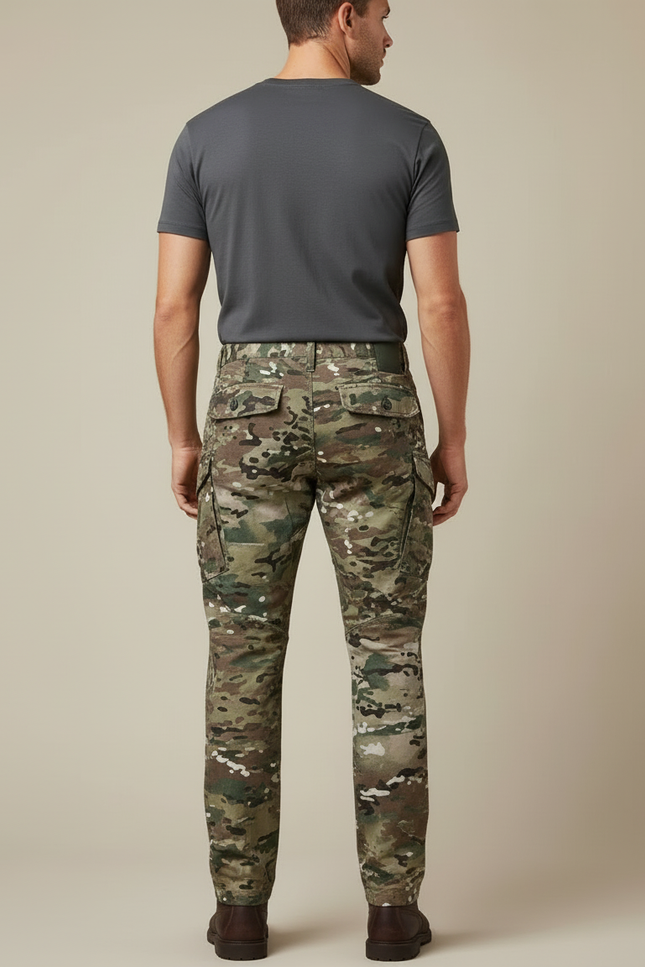 Pantalon Cargo Camouflage Militaire Tactique Homme Multipoches - Multicolore Toile - vue 2