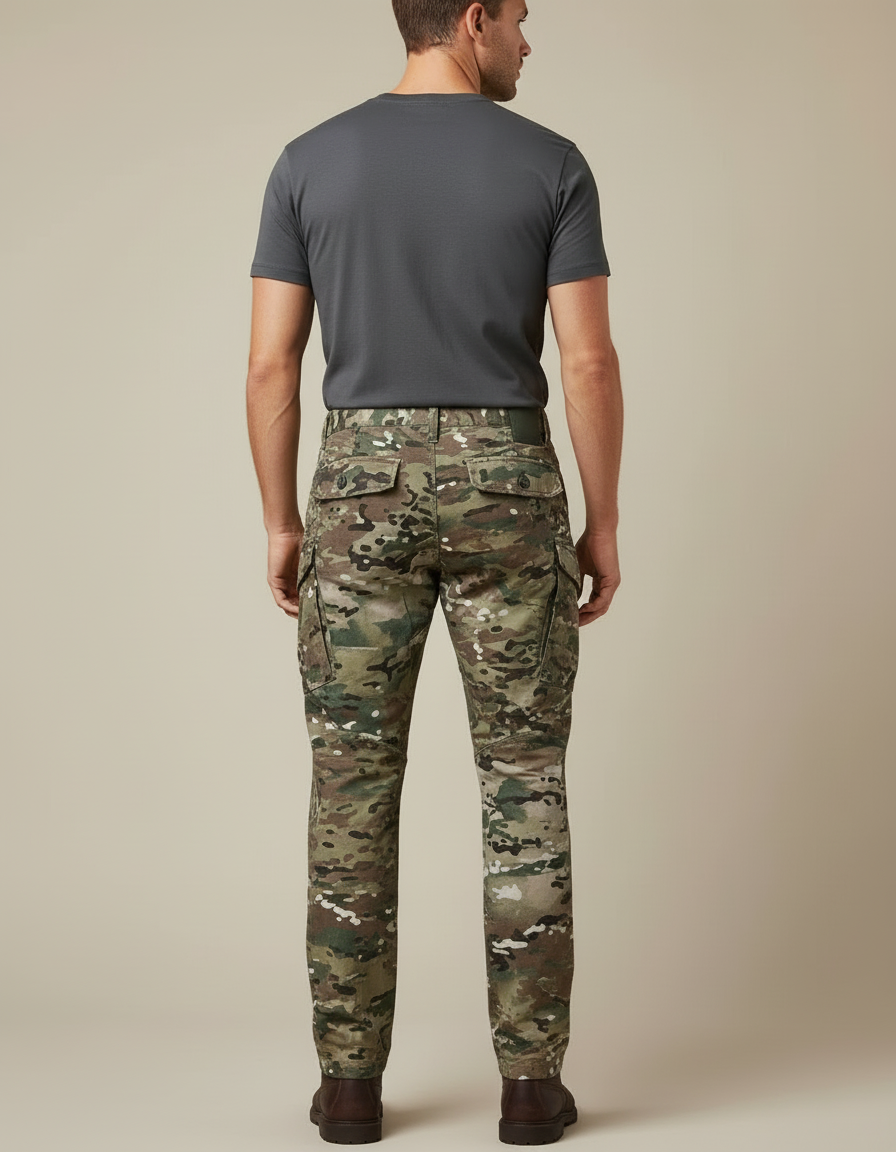 Pantalon Cargo Camouflage Militaire Tactique Homme Multipoches - Multicolore Toile - vue 2