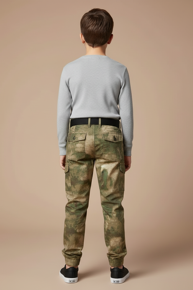 Pantalon Cargo Camouflage Enfant Multi-Poches Coton Jogger - Imprimé - vue 2