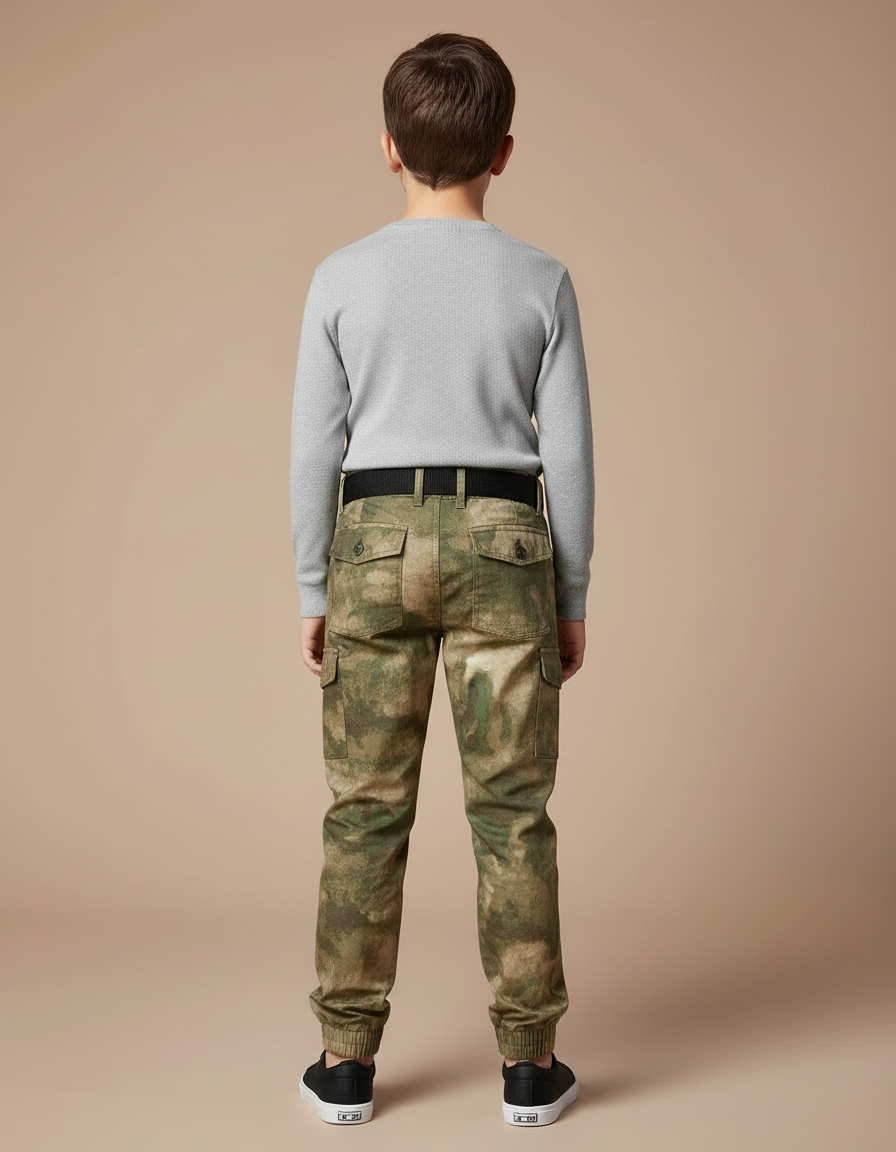 Pantalon Cargo Camouflage Enfant Multi-Poches Coton Jogger - Imprimé - vue 2