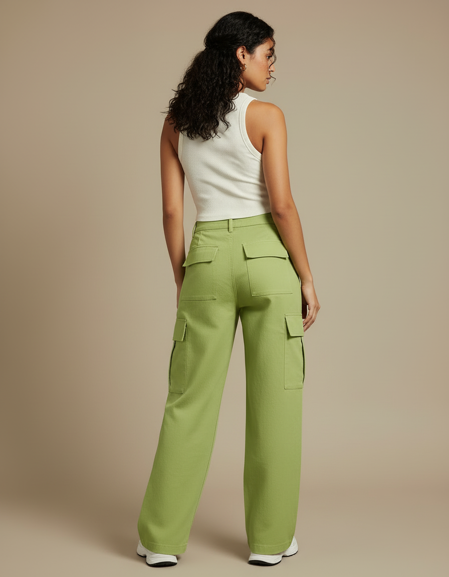 Pantalon Cargo Canvas - Vert Toile - vue 2