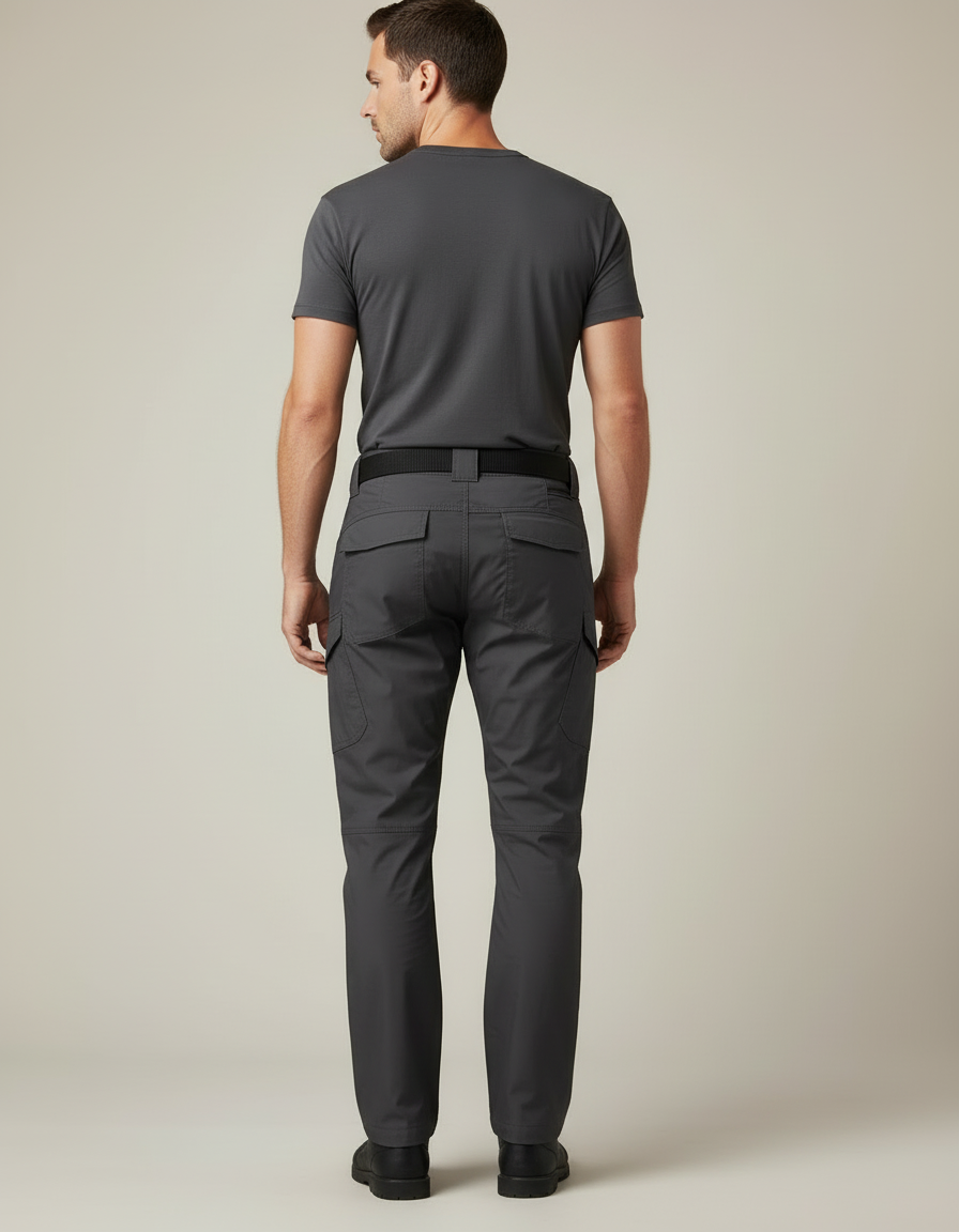 Pantalon Cargo Gris Homme Tactique Résistant Multi-Poches - Polyester - vue 2