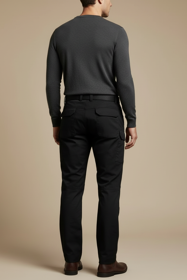 Pantalon Cargo Noir Homme Tactique Renforcé Multi-Poches - Toile - vue 2