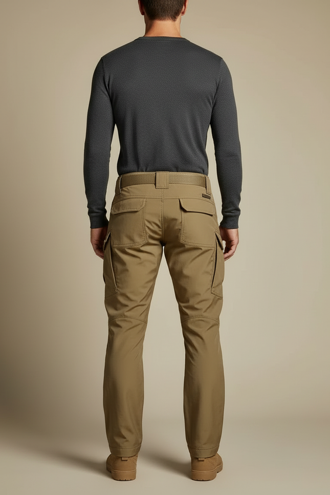 Pantalon Cargo Kaki Tactique Multipoches Résistant Homme - Polyester - vue 2