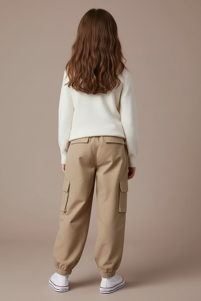 Pantalon Cargo Beige Ample Poches Enfant - Coton - vue 2