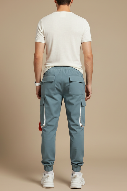 Pantalon Cargo Urbain Homme - Bleu Polyester - vue 2