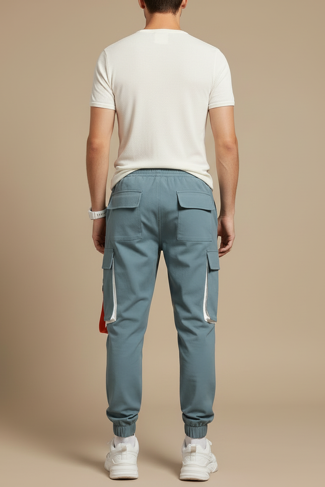 Pantalon Cargo Urbain Homme - Bleu Polyester - vue 2