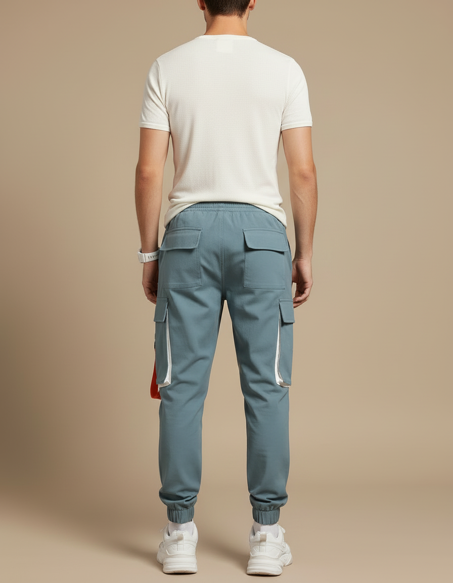 Pantalon Cargo Urbain Homme - Bleu Polyester - vue 2