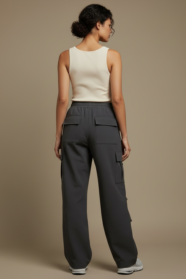 Pantalon Cargo Randonnée Femme - Gris Polyester - vue 2