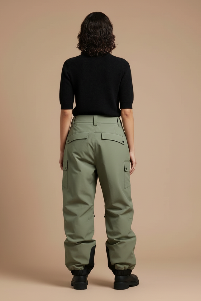 Pantalon Cargo Vert Ample Imperméable Multi-Poches Hiver - Polyester - vue 2