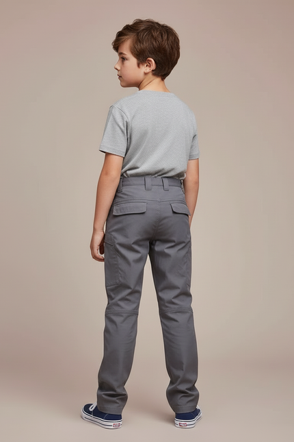 Pantalon Cargo Gris Multipoches Décontracté Enfant - Polyester - vue 2